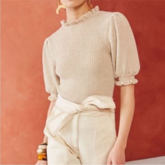 Ulla Johnson Monroe Alpaca and silk Puff Sleeve blouse NWT - Picture 1 of 8